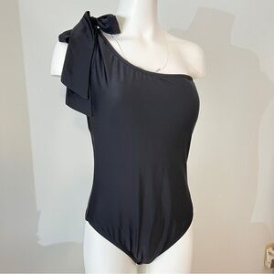 J. Crew Black One-Shoulder Swim One Piece